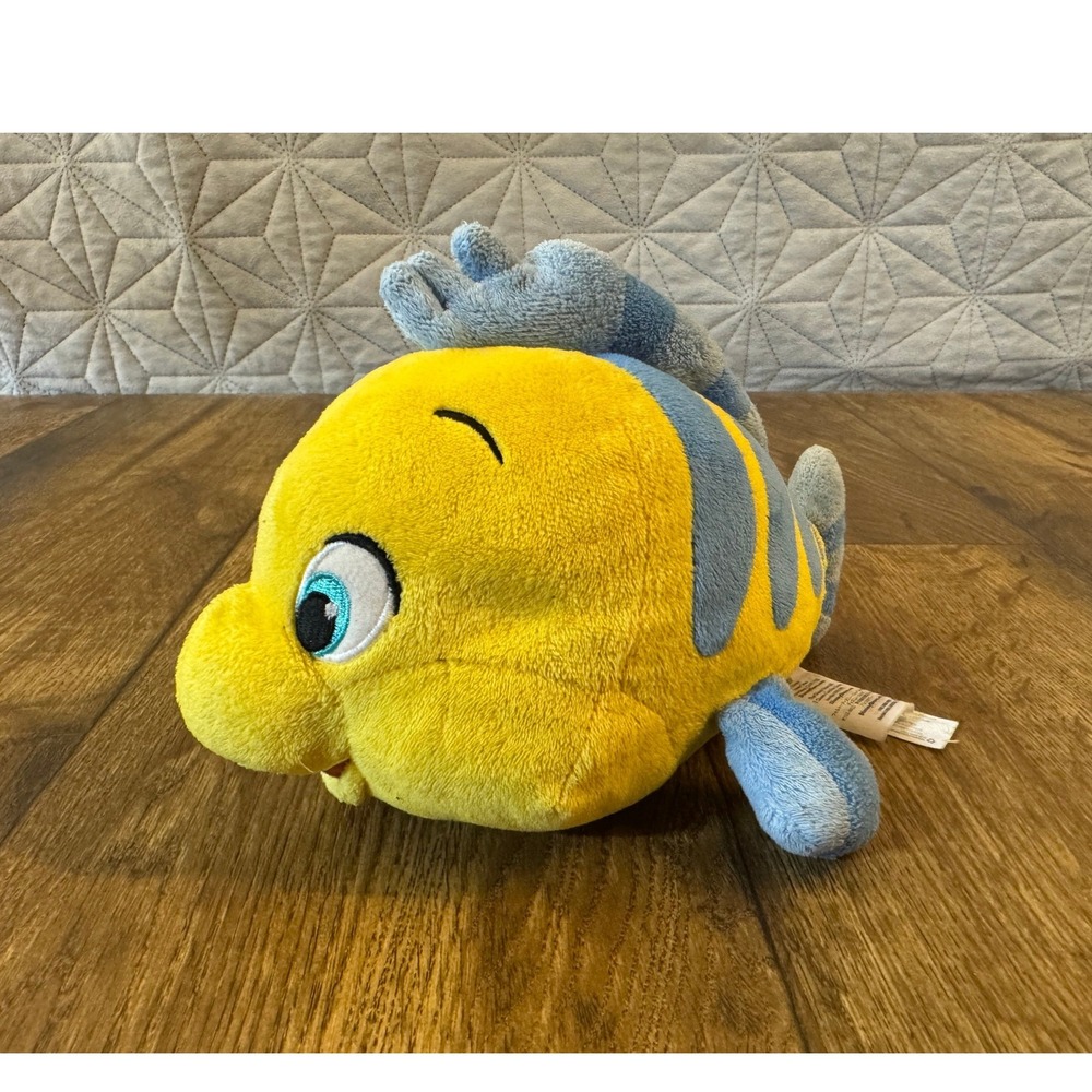 Disney Store Flounder Plush The Little Mermaid 10 Inch Plush Toy Stuffed Animal